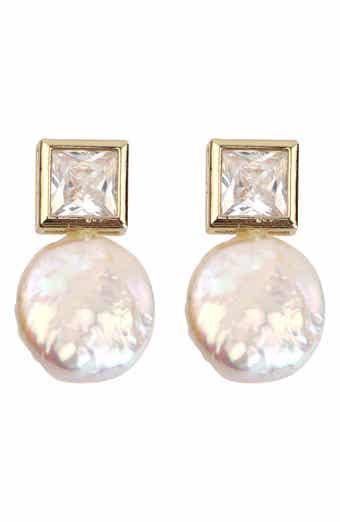 Panacea Crystal & Faux Pearl Drop Earrings