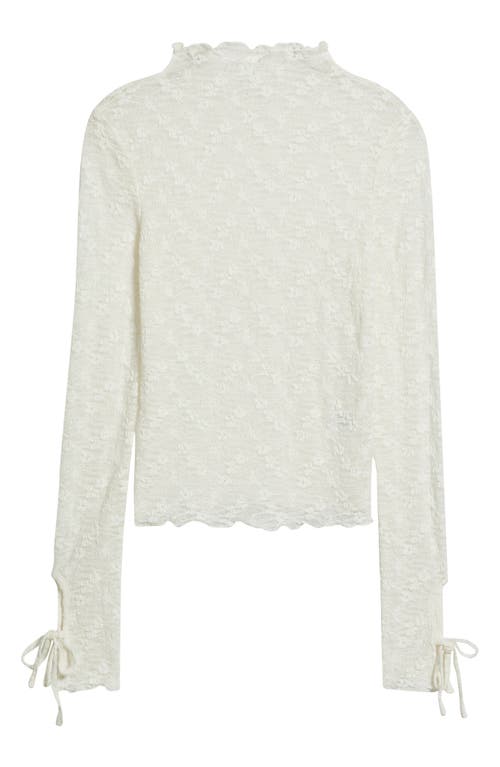 Bp. Funnel Neck Lace Top In White