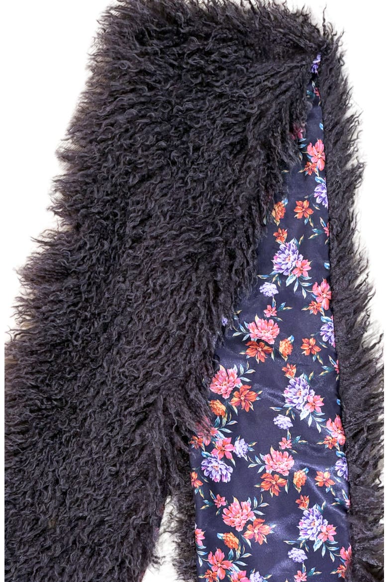 Mongolian Faux Fur Scarf, Alternate, color, PLUM