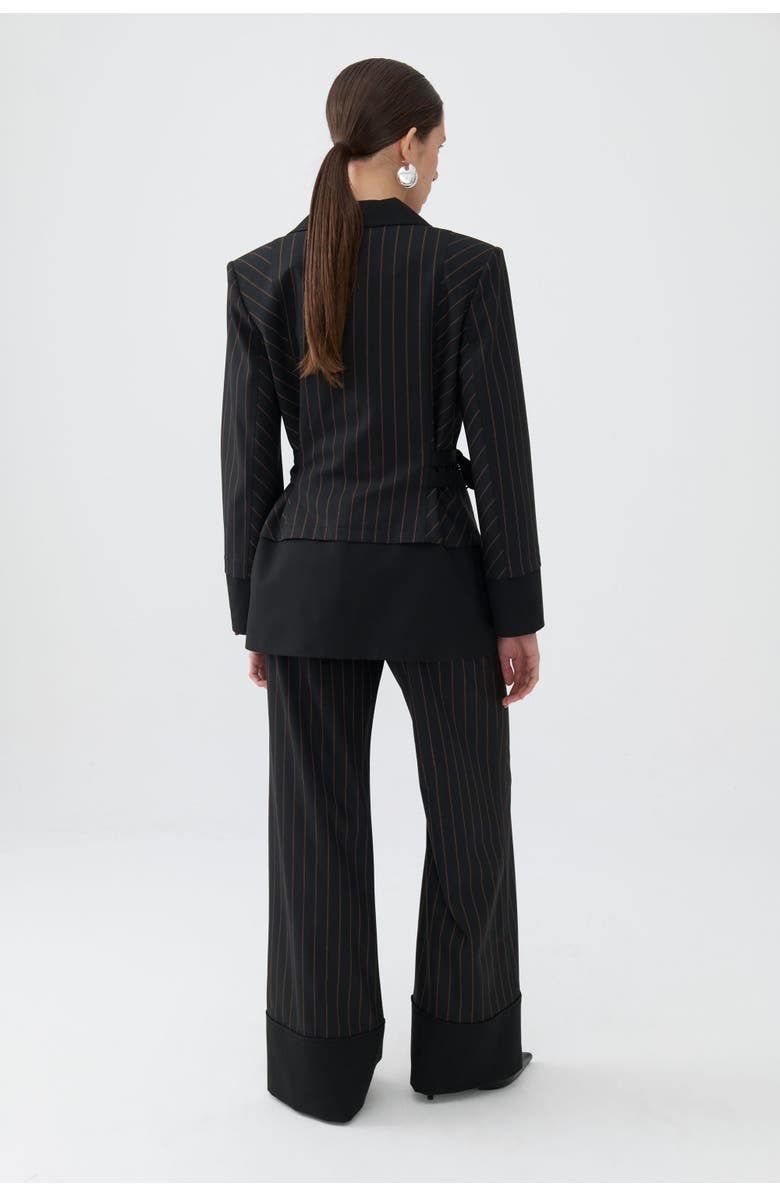 Nocturne High Waist Striped Pants, Alternate, color,