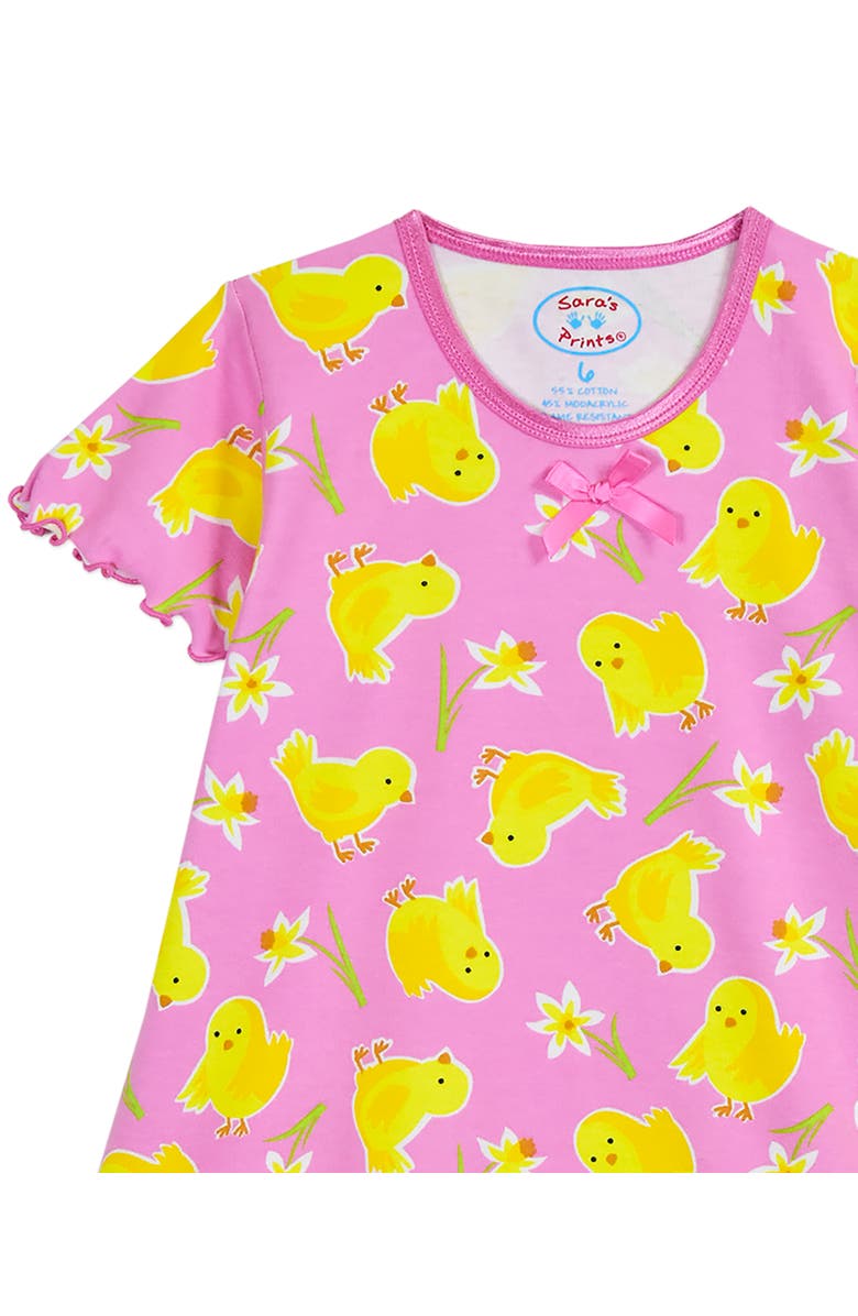 Sara’s Prints Short Sleeve Ruffle Nightgown, Alternate, color, Hip Chick