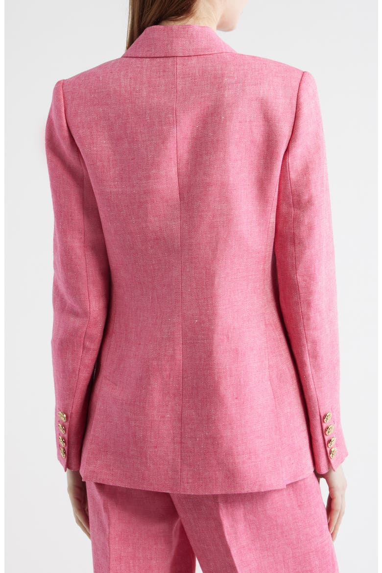 The Kenna Double Breasted Linen Blazer, Alternate, color, PLUM ROSE
