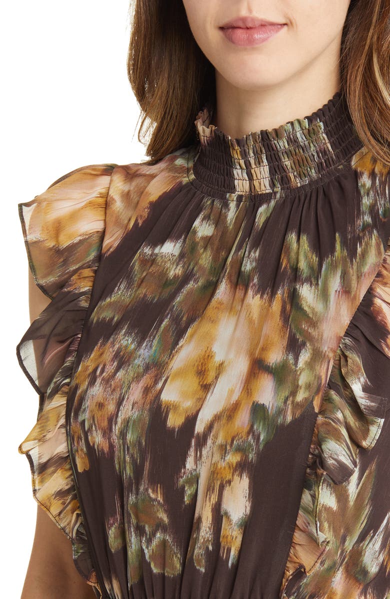 Steve Madden Anna Floral Chiffon Dress, Alternate, color, 