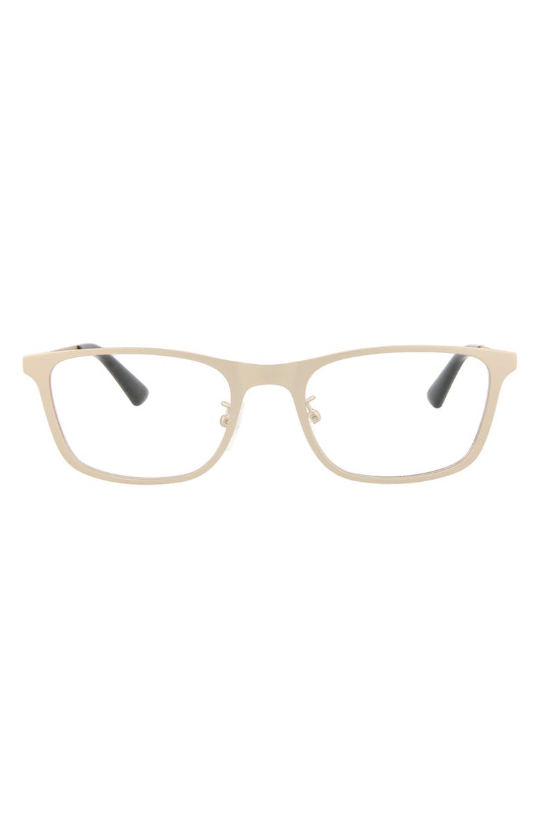 McQueen 51mm Core Square Optical Glasses, Main, color, Gold Gold Transparent