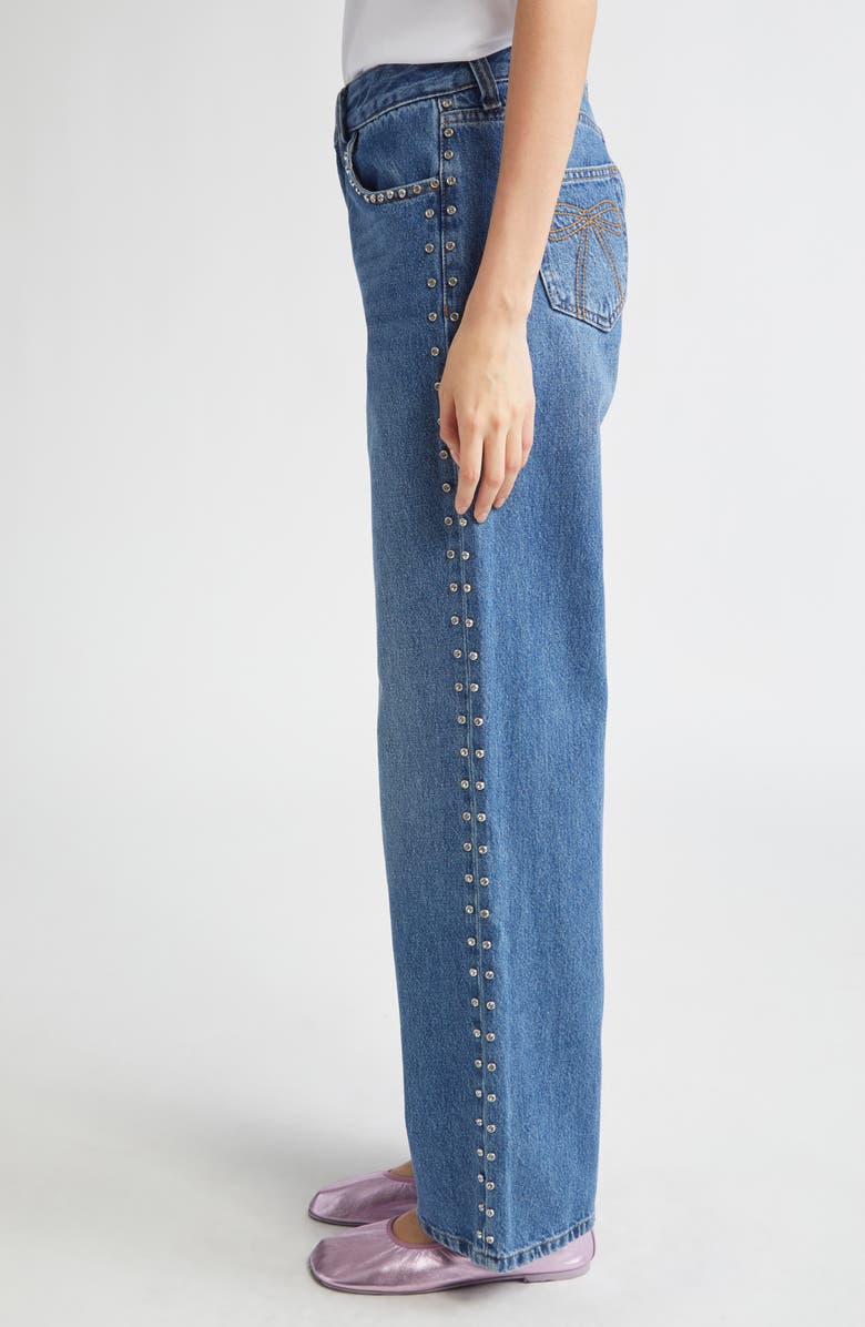 Sandy Liang Updo Low Rise Straight Leg Jeans, Alternate, color, Medium Blue