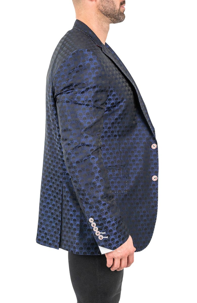 Maceoo Socrate Skull Blue Blazer, Alternate, color, Blue