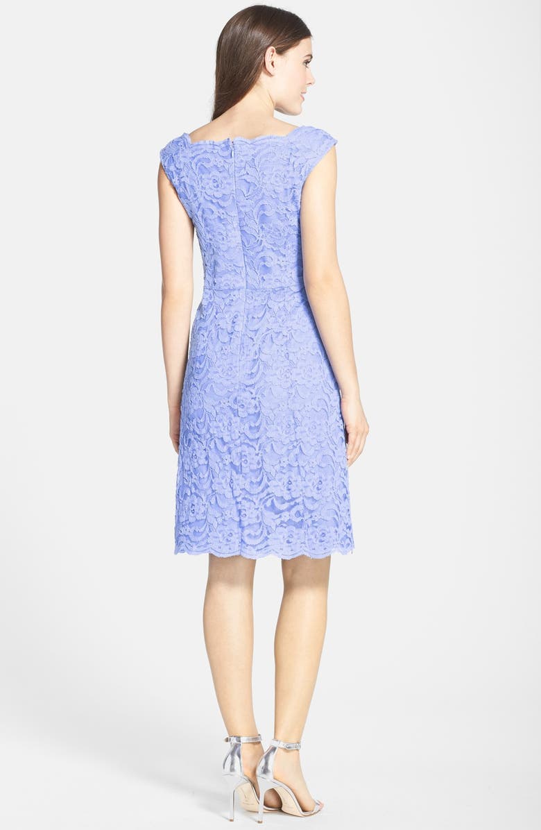 Chetta B Scalloped Lace A-Line Dress, Alternate, color, 