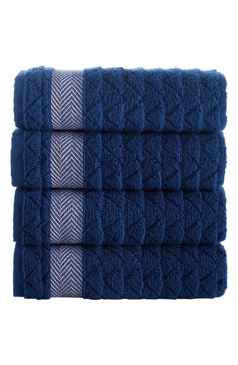 Herringbone Cotton 4-Pack Washcloths