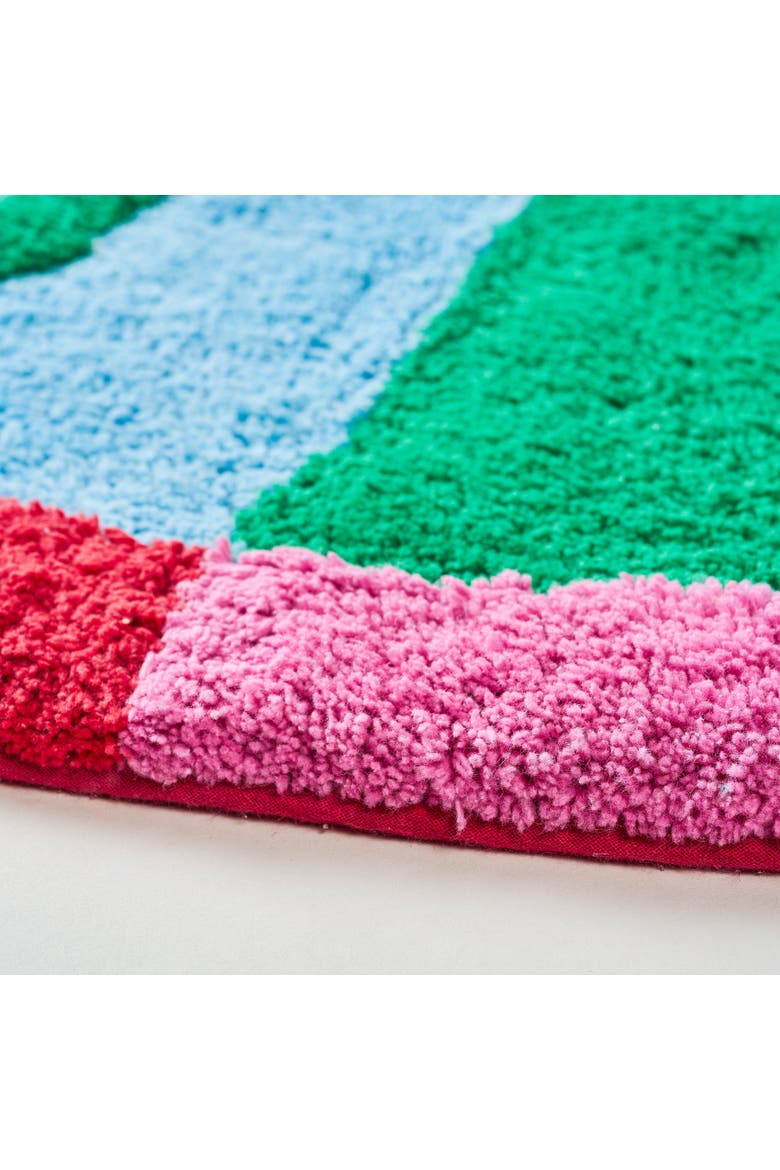 Punjab Glow 100% Cotton Bath Mat 27.5" Spa-Inspired, Alternate, color, Blue-Green