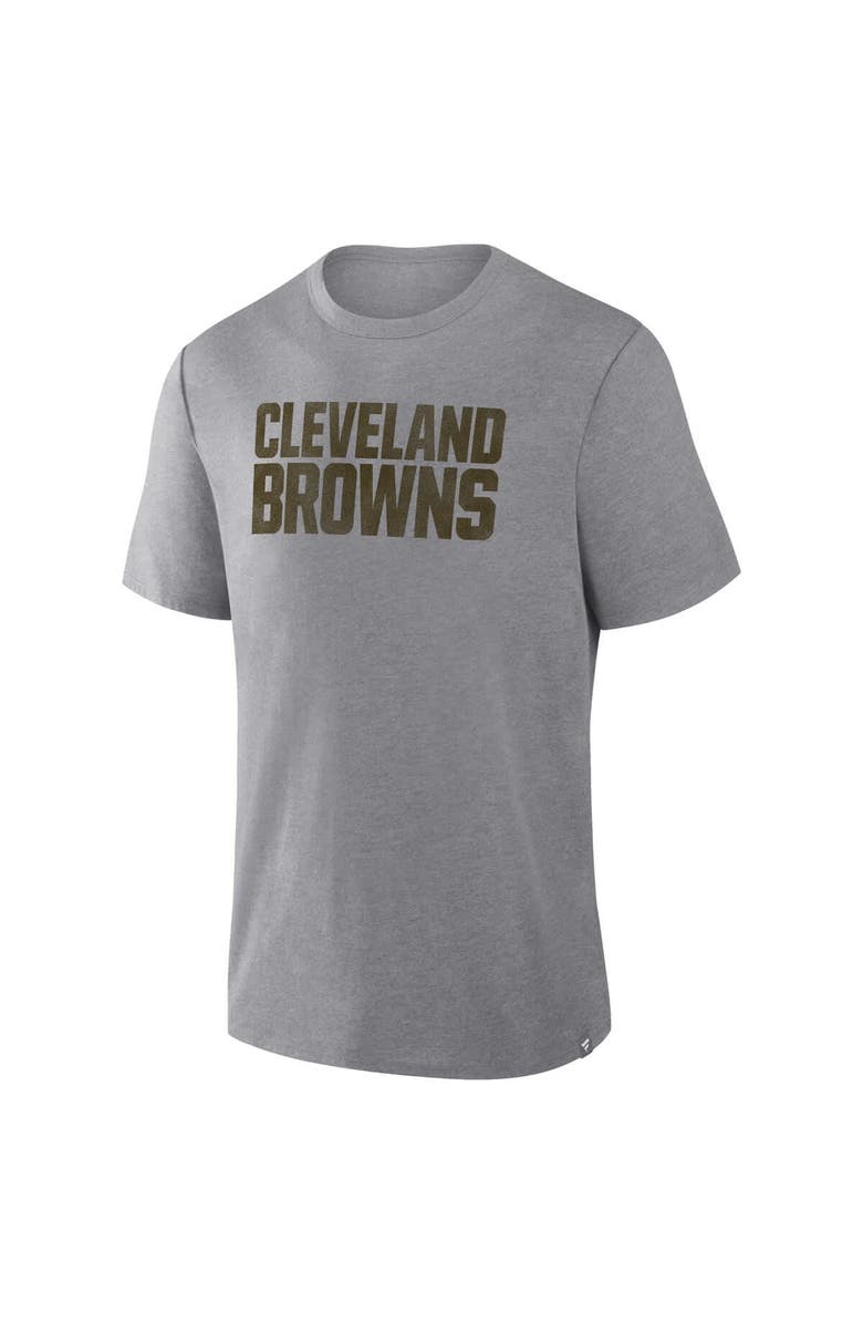 FANATICS Men's Fanatics Heather Gray Cleveland Browns Pass Rush Tri-Blend T-Shirt, Alternate, color, Heather Gray