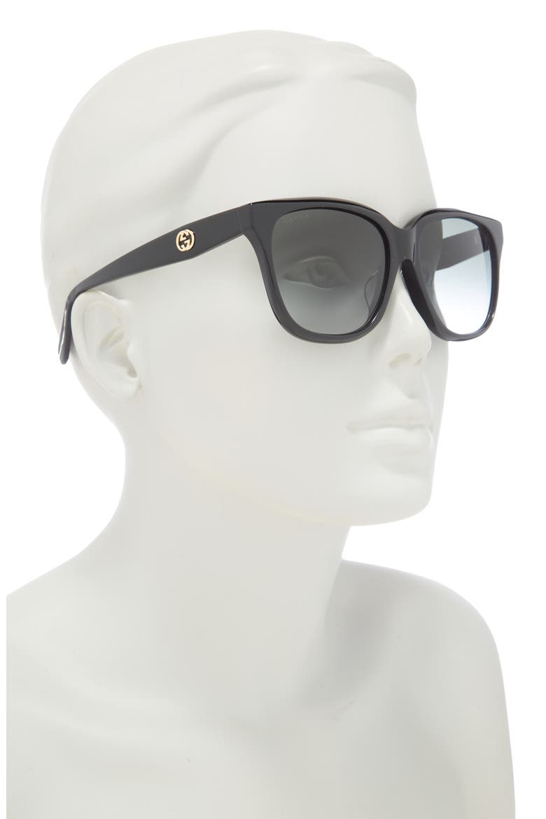 56mm Square Sunglasses, Alternate, color, BLACK BLACK GREY