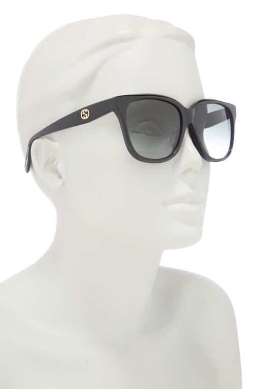Gucci 56mm Square Sunglasses In Black Black Grey