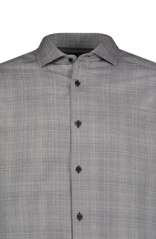 Luchiano Visconti Tri Color Basket Weave Shirt In Gray