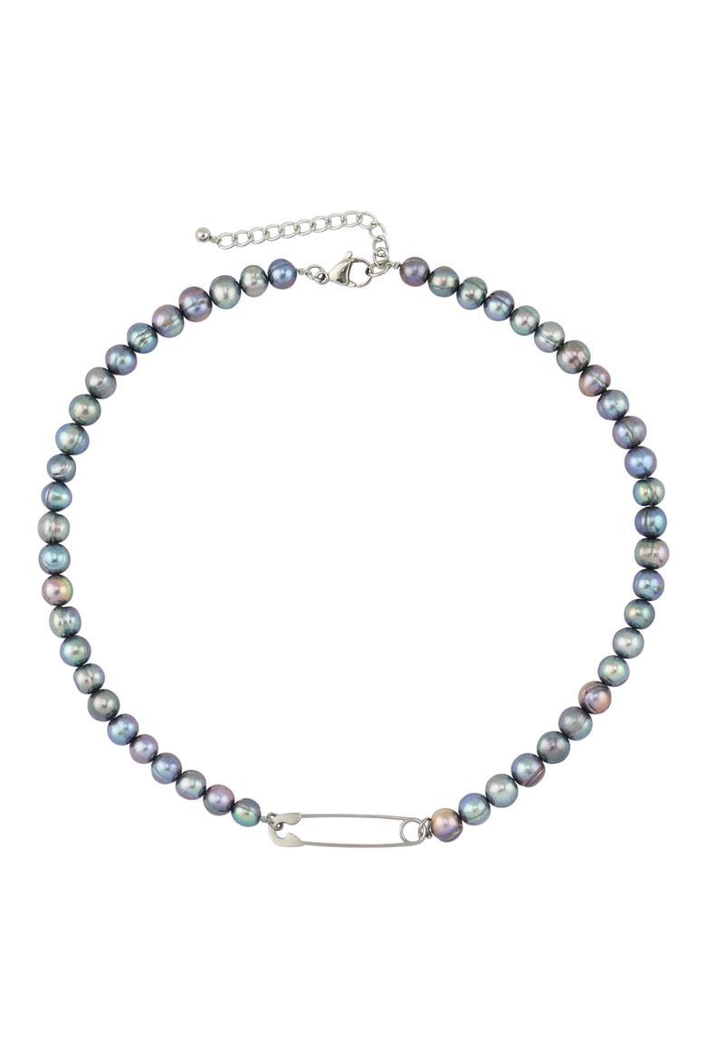 Gender Inclusive Freshwater Pearl Necklace, Main, color, SILVER