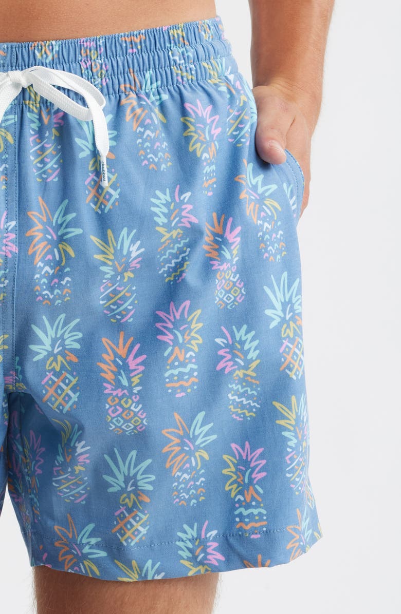 Chubbies The Pineapple Sketches 5.5-Inch Swim Trunks, Alternate, color, Bright Blue