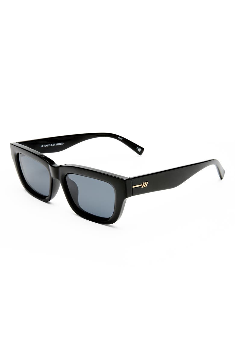 Le Specs Le Castle 54mm Polarized D-Frame Sunglasses, Alternate, color, Black / Smoke Mono Polarized
