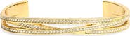 BaubleBar Pavé Crystal Crisscross Bar Cuff Bracelet