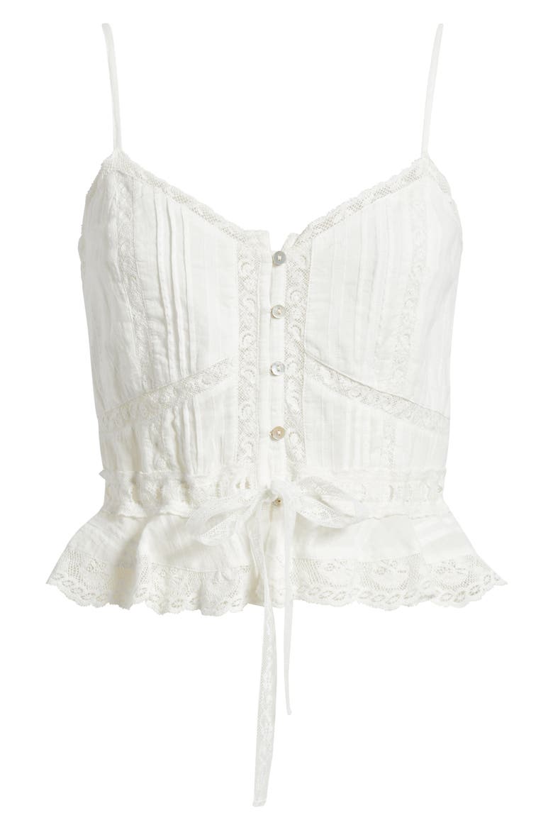 Avra Lace Trim Crop Top, Alternate, color, WHITE