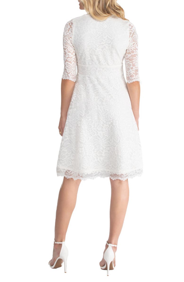 Kiyonna Bella A-Line Lace Dress, Alternate, color, Ivory