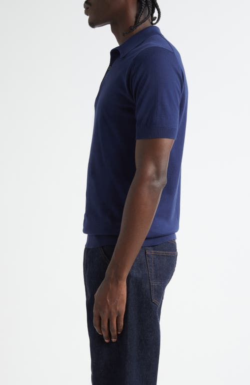 John Smedley Isis Fine Knit Cotton Polo Shirt In Blue