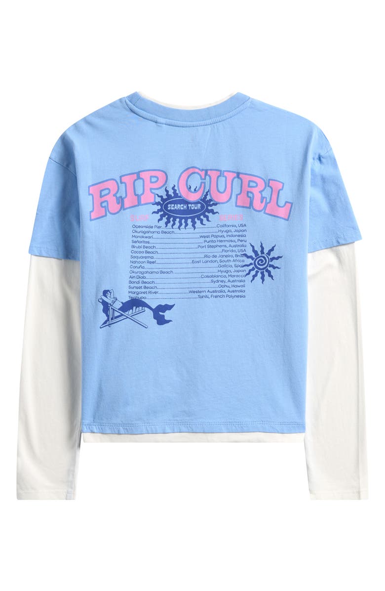 Rip Curl Sunshine Squad Long Sleeve Cotton Graphic T-Shirt, Alternate, color, Sky Blue