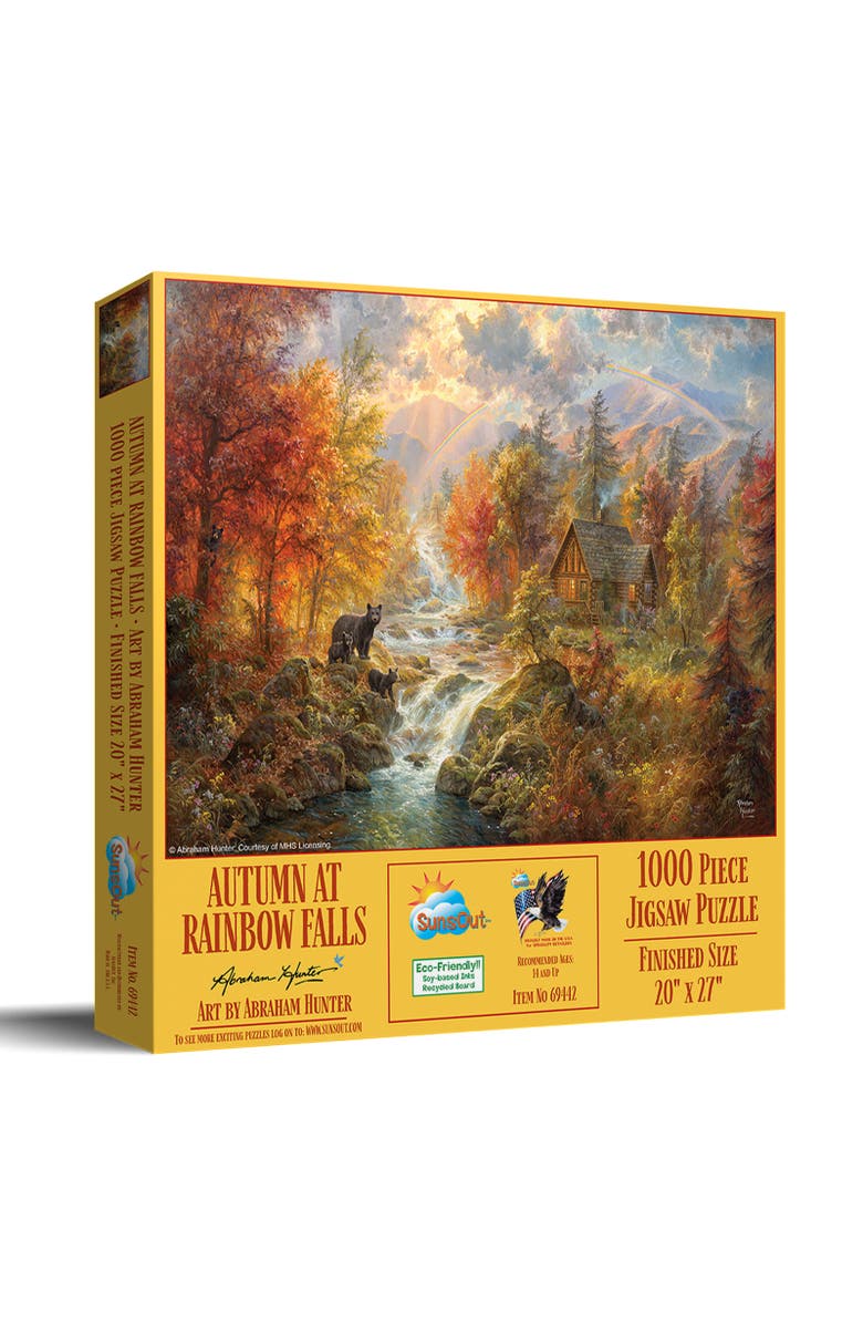 Sunsout Autumn at Rainbow Falls 1000 piece Jigsaw Puzzle for Adults, Main, color, Multicolor