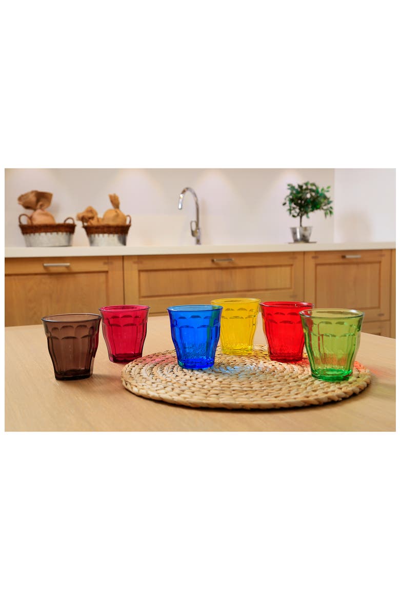 Set of 6 8.75-Ounce Rainbow Tempered Glass French Tumblers, Alternate, color, MULTI