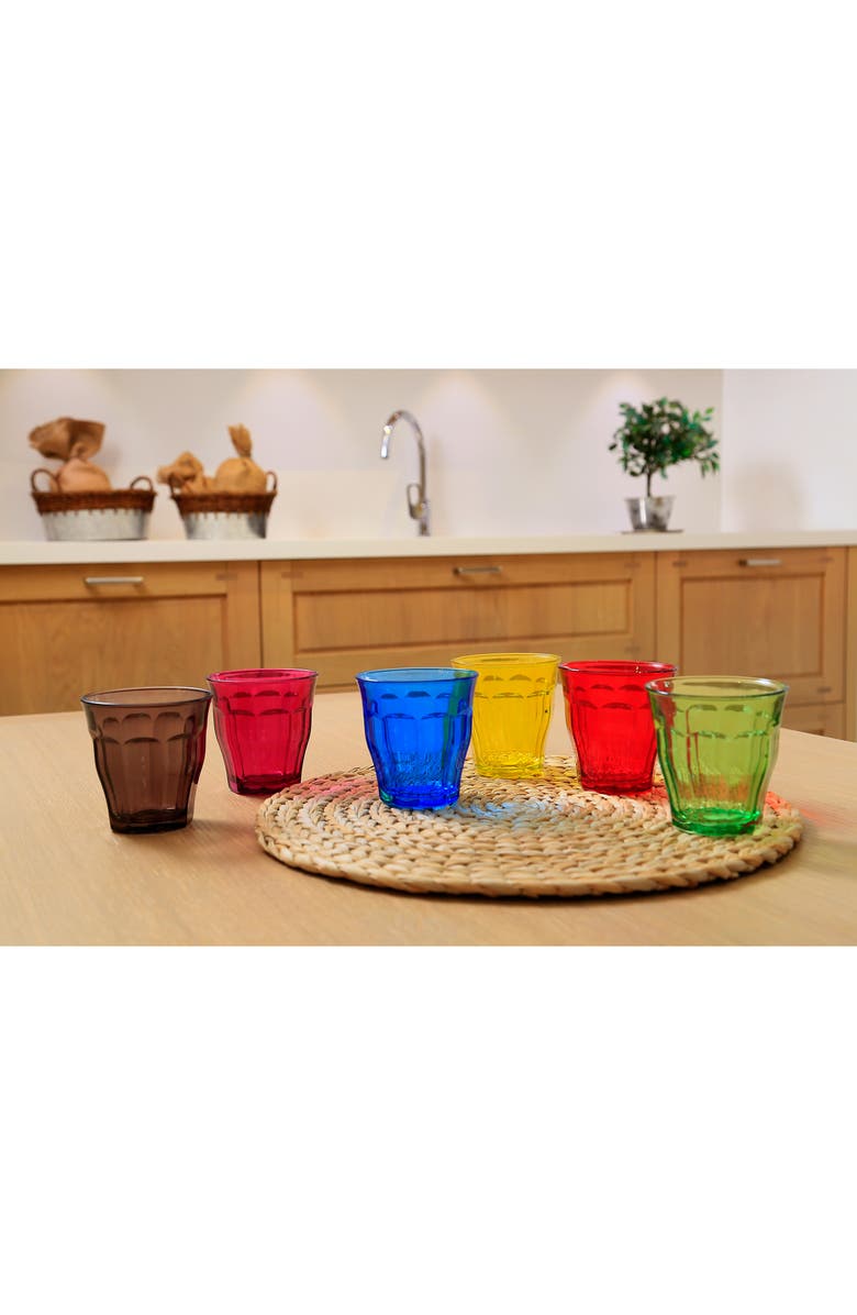 Duralex USA Set of 6 8.75-Ounce Rainbow Tempered Glass French Tumblers, Alternate, color, 