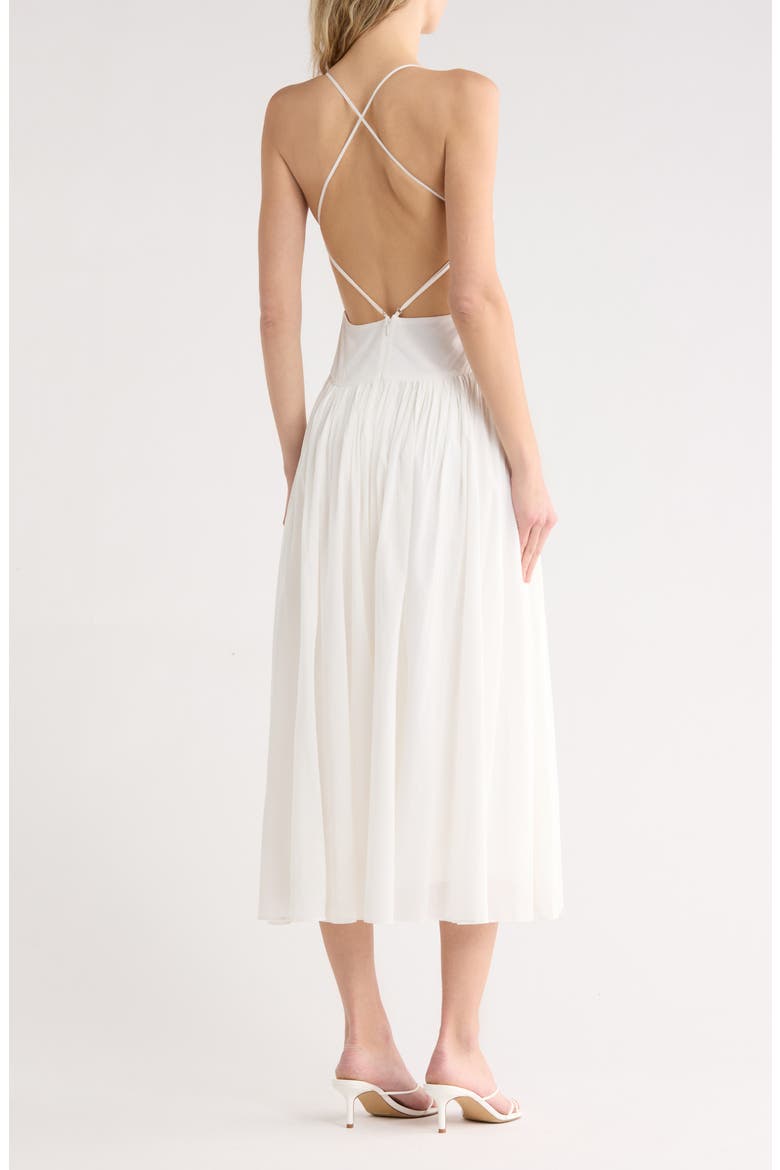 Perlette Strappy Drop Waist Midi Dress, Alternate, color, IVORY