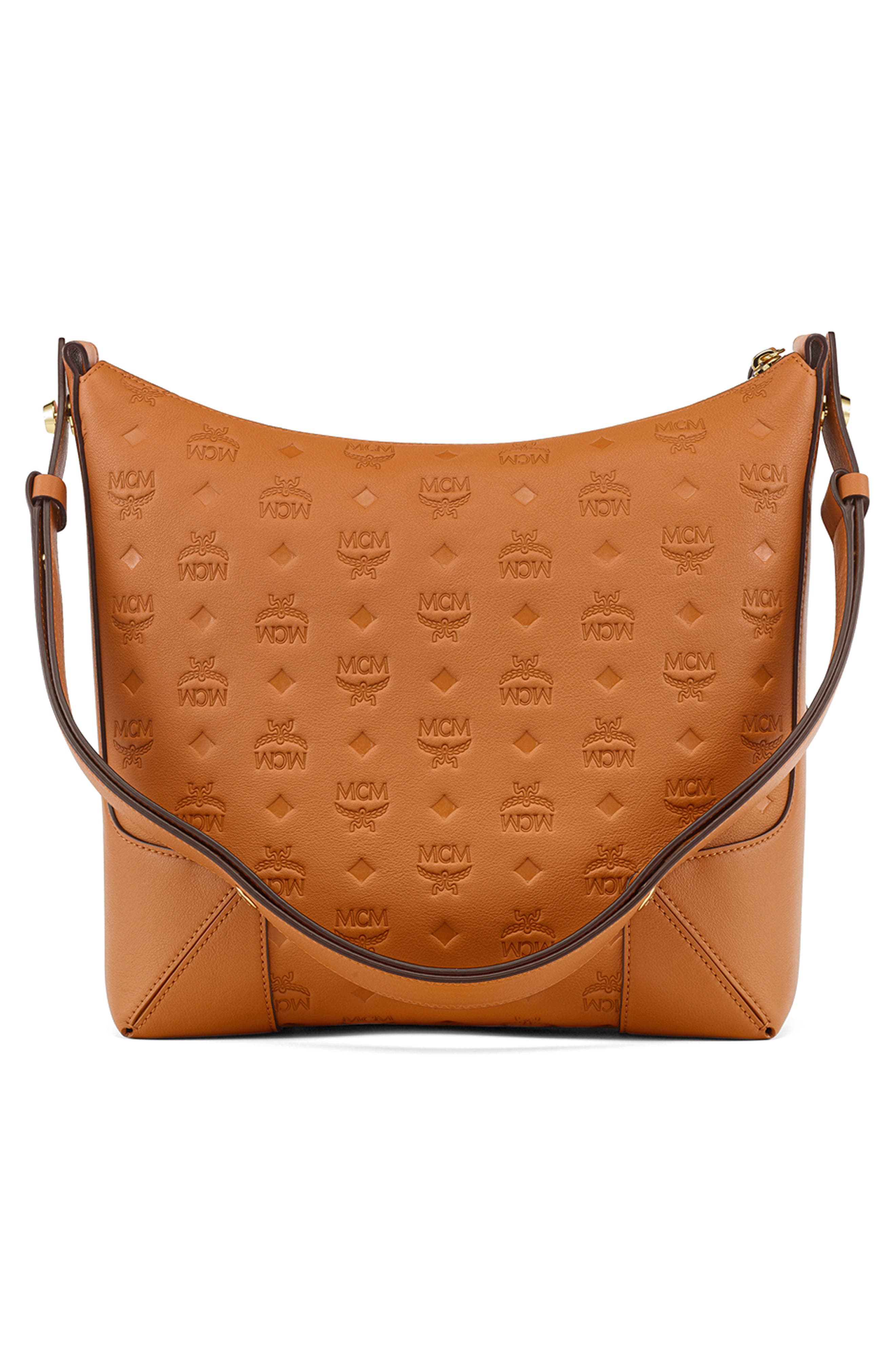 MCM Medium Klara Leather Hobo Bag, Alternate, color, 