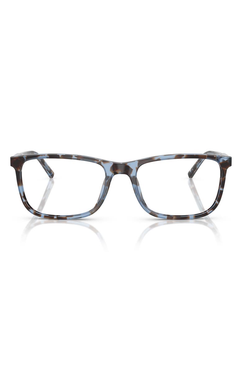 Dolce&Gabbana 53mm Rectangular Optical Glasses, Main, color, Havana Blue / Demo Lens