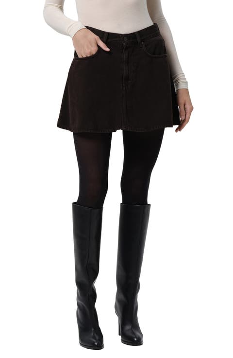 Trapeze Cotton Miniskirt