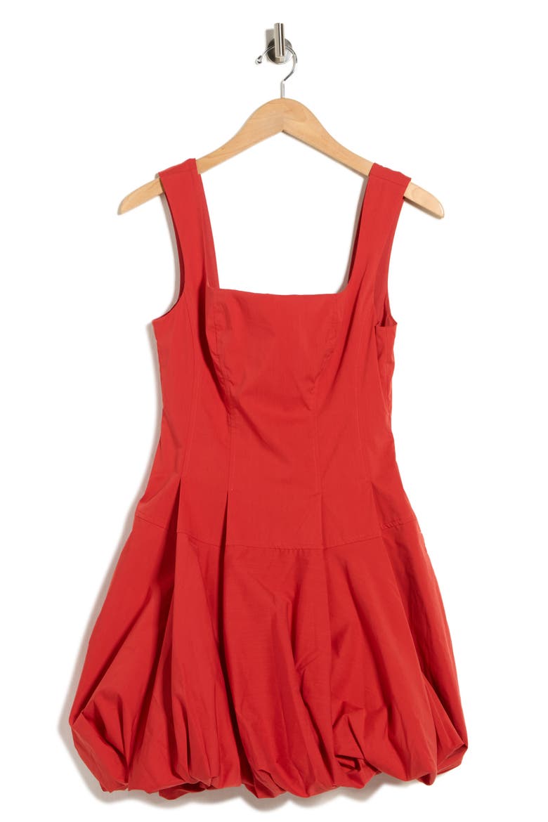 Juni Bubble Hem Minidress, Alternate, color, CRIMSON