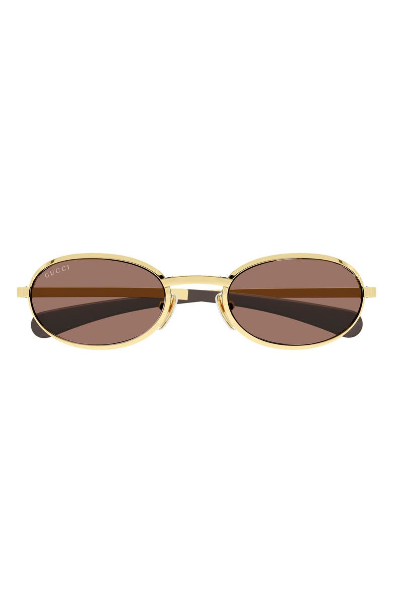 Gucci 53mm Oval Sunglasses, Main, color, Gold