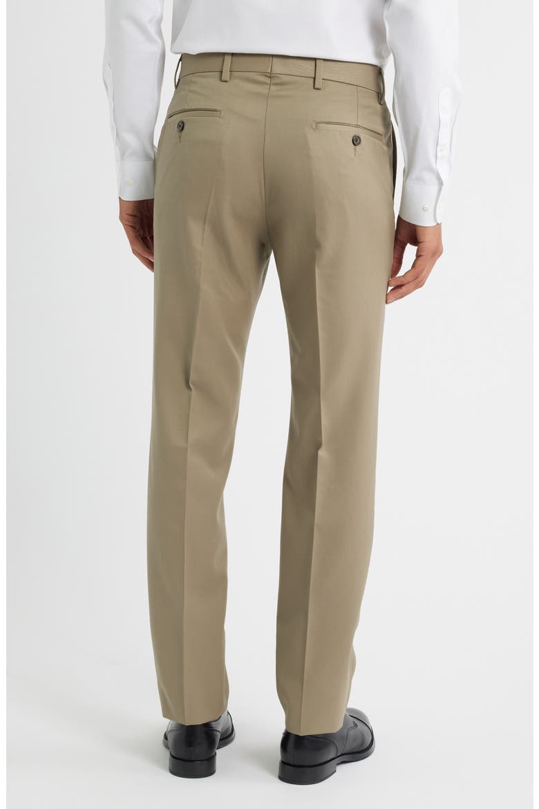 Flat Front Worsted Wool Gabardine Pants, Alternate, color, TAN