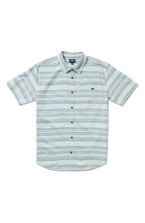 Billabong All Day Stripe Short Sleeve Button-up Shirt In Blue