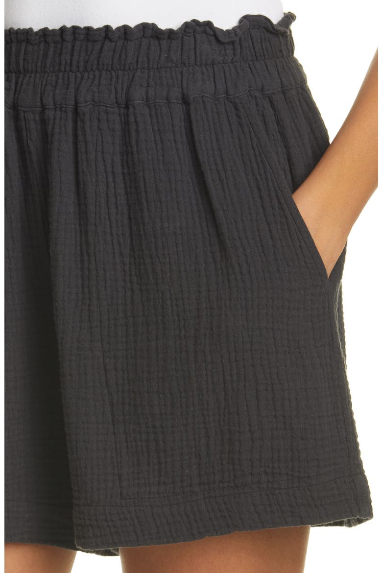 Leighton Pull-On Cotton Shorts, Alternate, color, BLACK