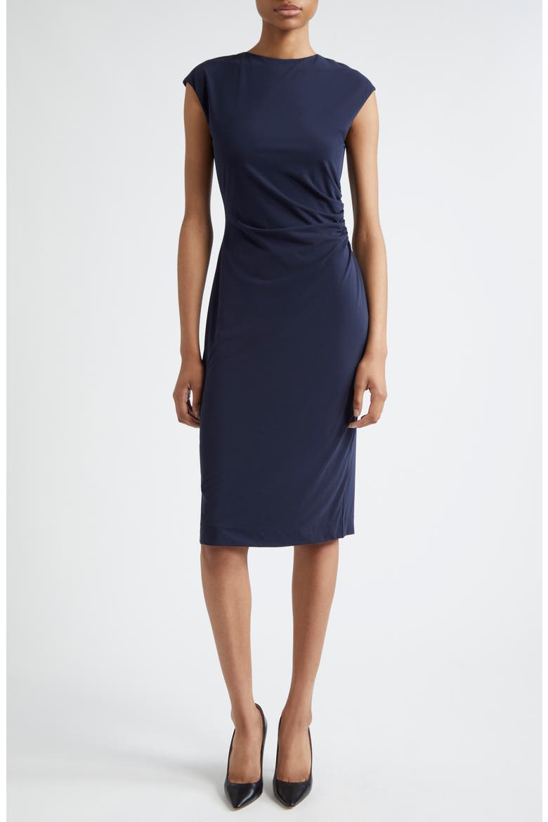 Ruched Sheath Dress, Main, color, SOLID BLUE NAVY