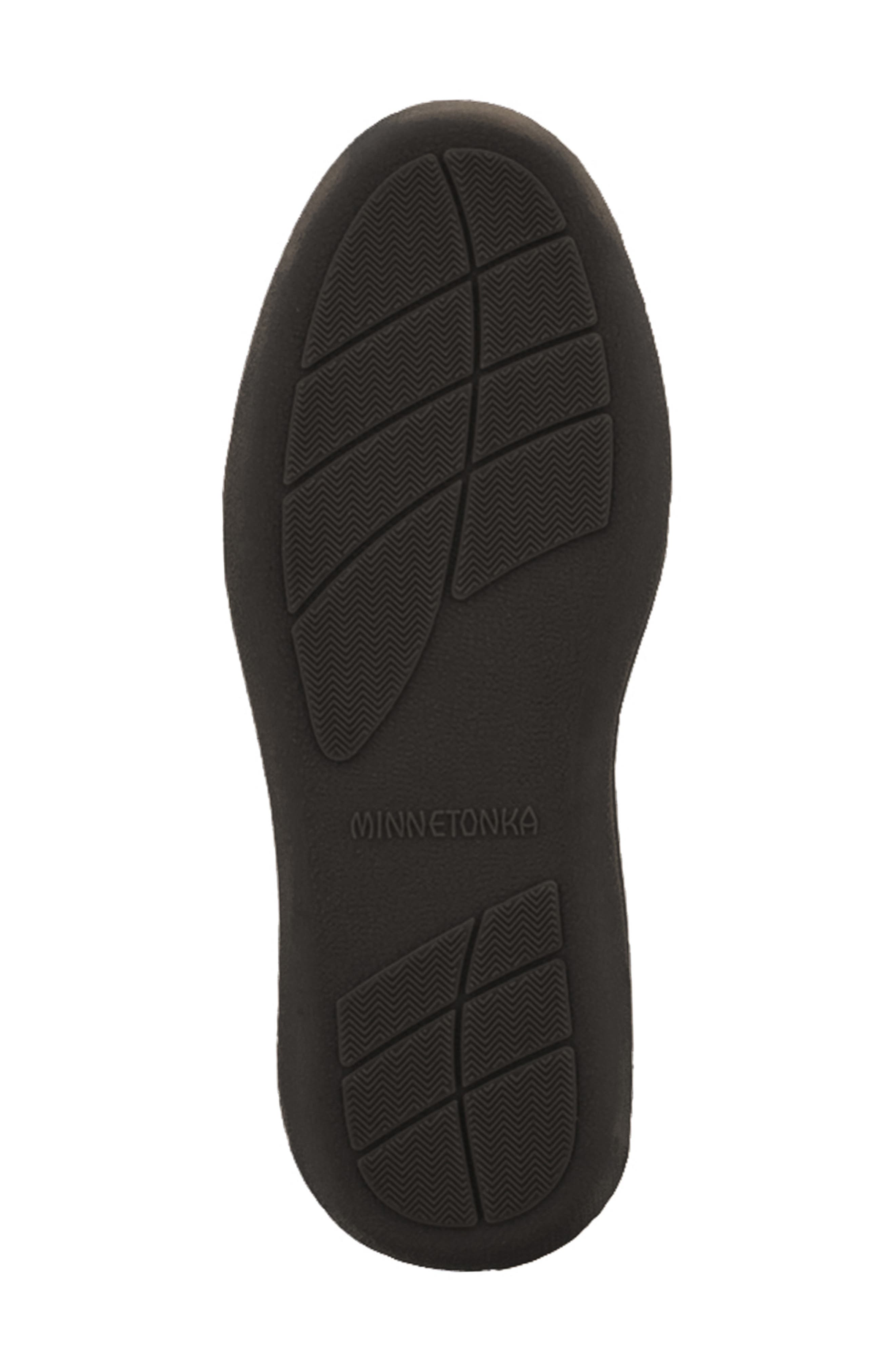 Minnetonka Genuine Sheepskin & Suede Slipper, Alternate, color, Black