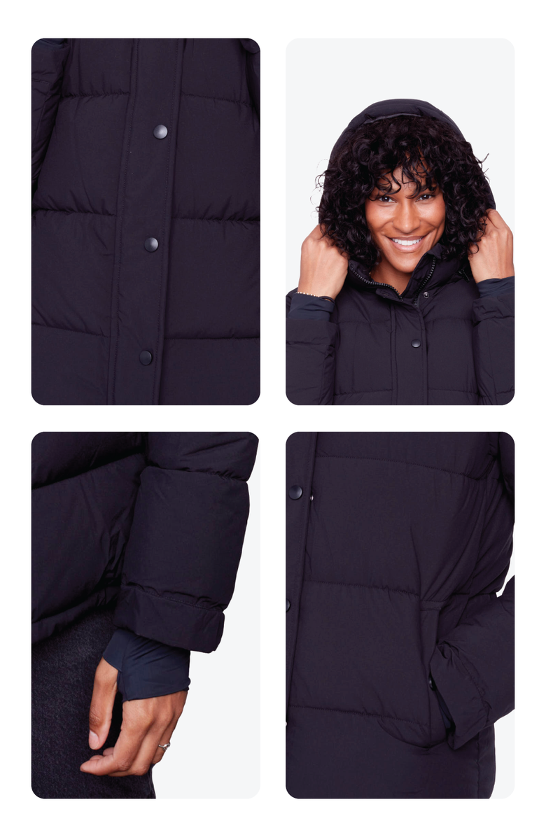 Alpine North FORILLON - Vegan Down Short Quilted Puffer Jacket, Alternate, color, Black