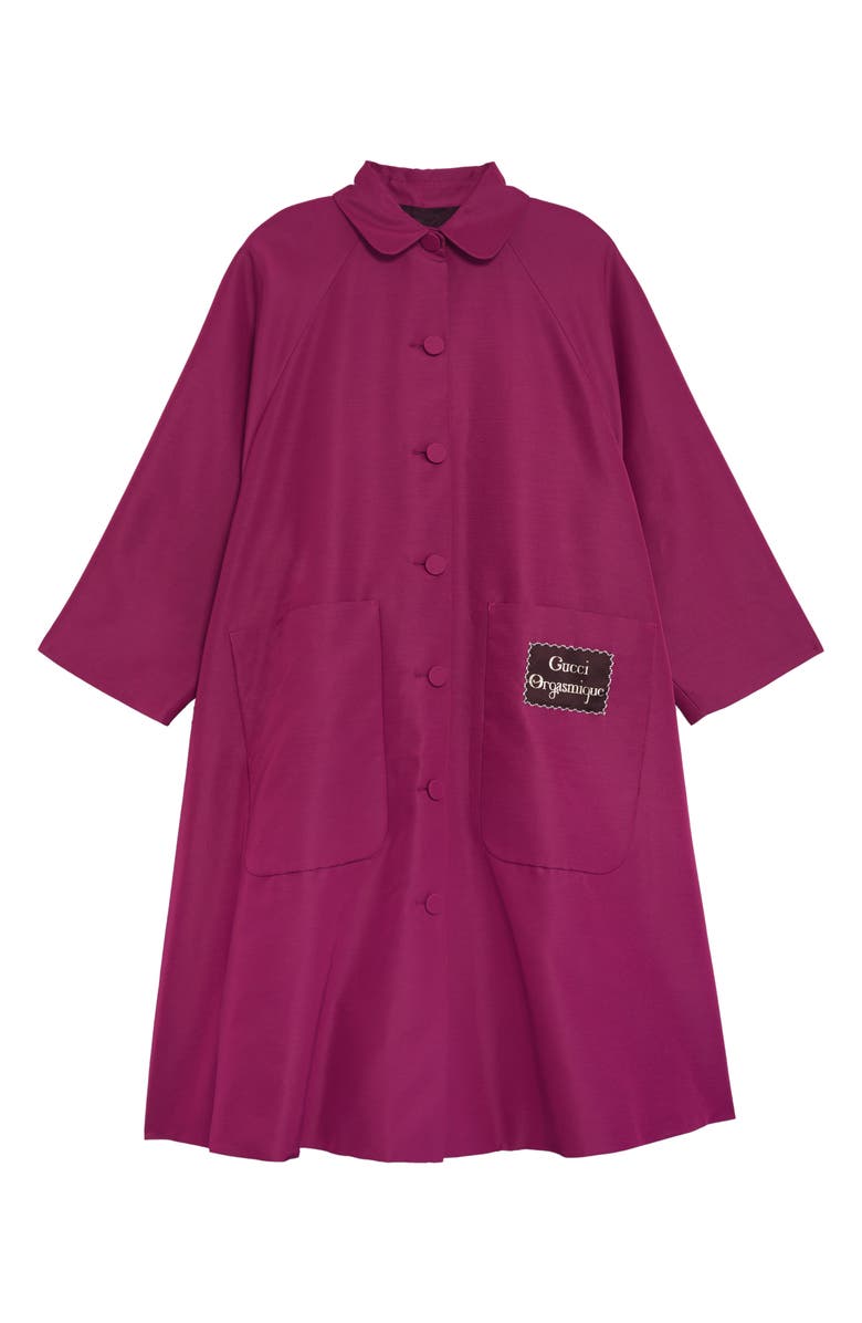 Gucci Orgasmique Label Faille Swing Coat, Main, color, 