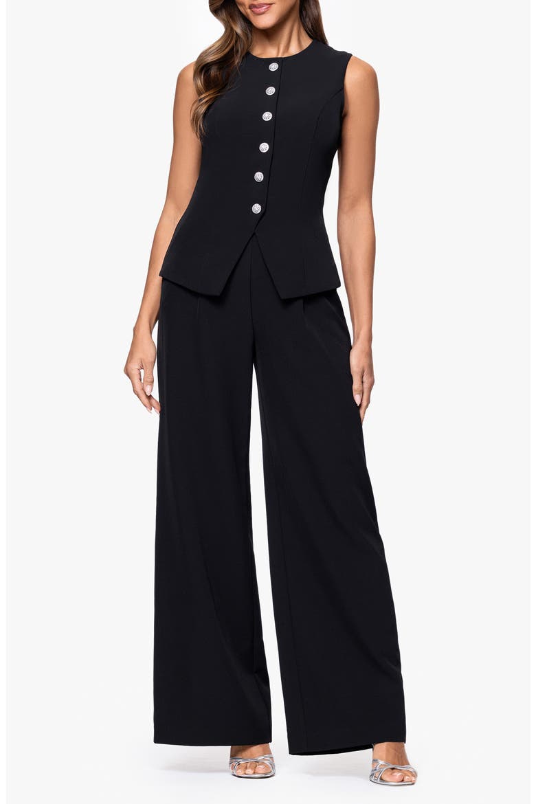 Laguna Sleeveless Button Front Jumpsuit, Main, color, BLACK
