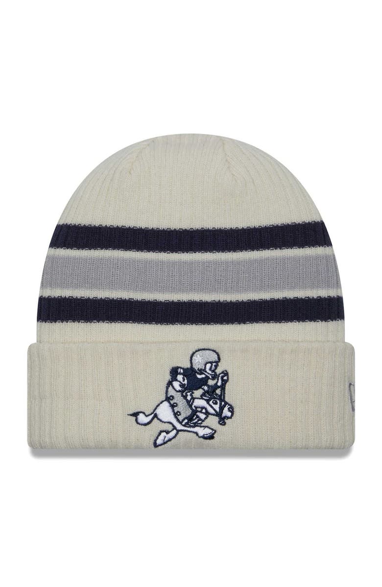 New Era Men's New Era  Cream Dallas Cowboys Vintage Cuffed Knit Hat, Main, color, Cream