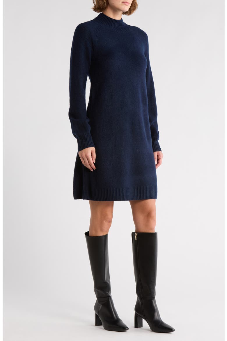 Mock Neck Long Sleeve Sweater Dress, Alternate, color, CLASSIC NAVY