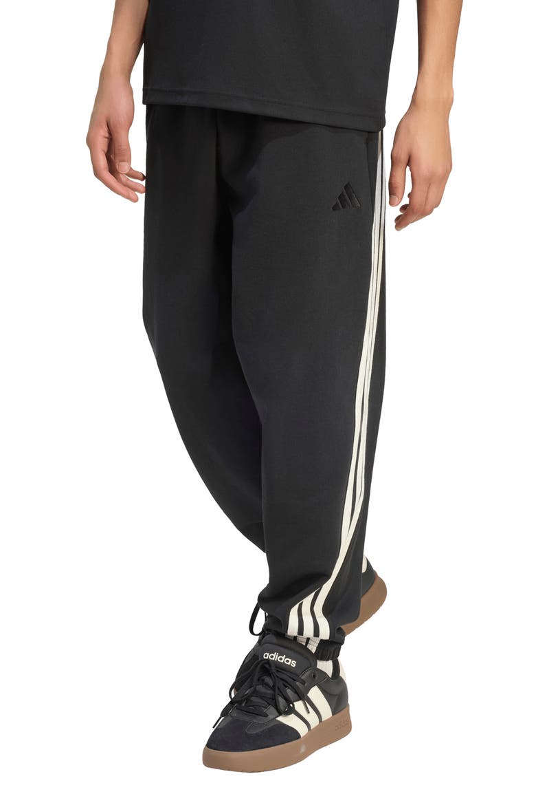 3-Stripes Fleece Sweatpants, Main, color, BLACK/ OFF WHITE