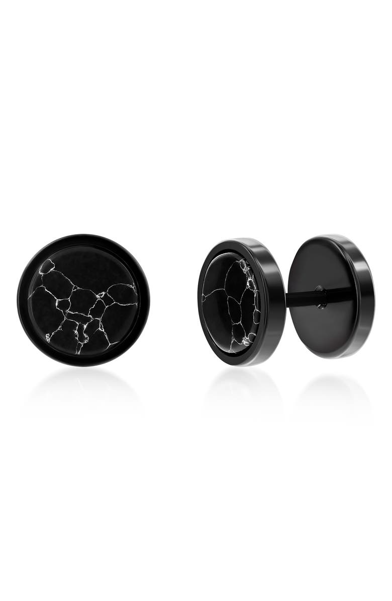 Metallo Men's Semiprecious Stone Stud Earrings, Main, color, 