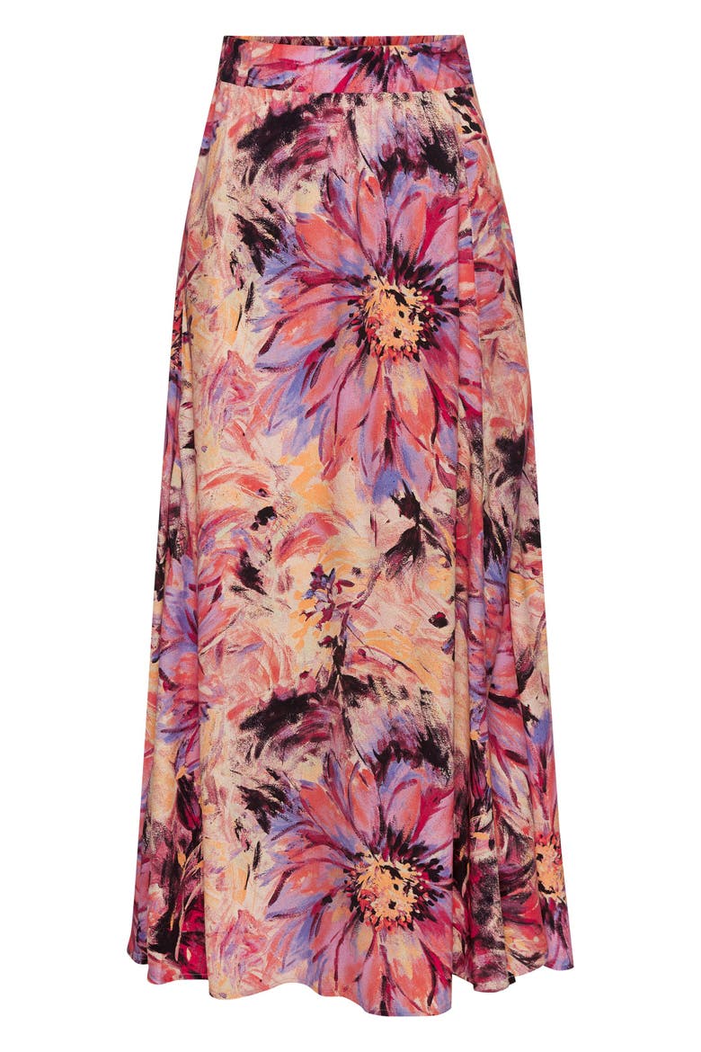 Flowy Floral Maxi Skirt, Alternate, color, Pink-Printed