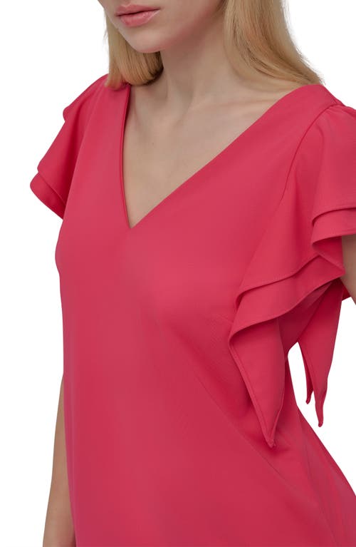 Dkny Flutter Sleeve Matte Jersey Trapeze Dress