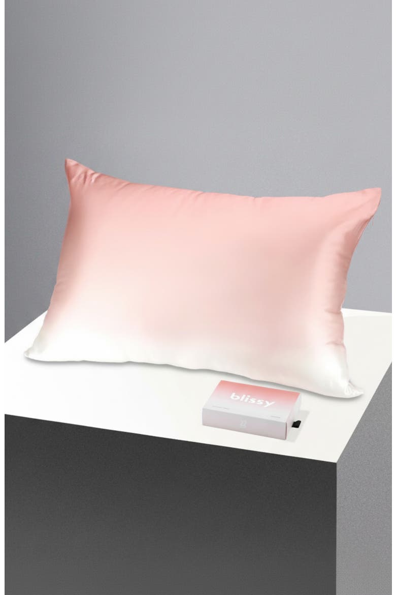 Mulberry Silk Pillowcase, Alternate, color, ROSE GOLD OMBRE
