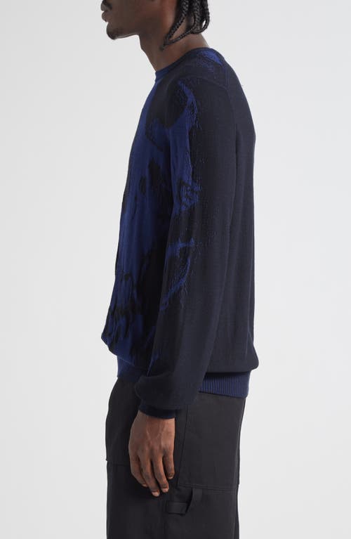 Alexander Mcqueen Mcqueen Skull Double Knit Wool Crewneck Sweater In Multi